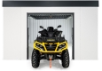 Garden house with safety garage door
